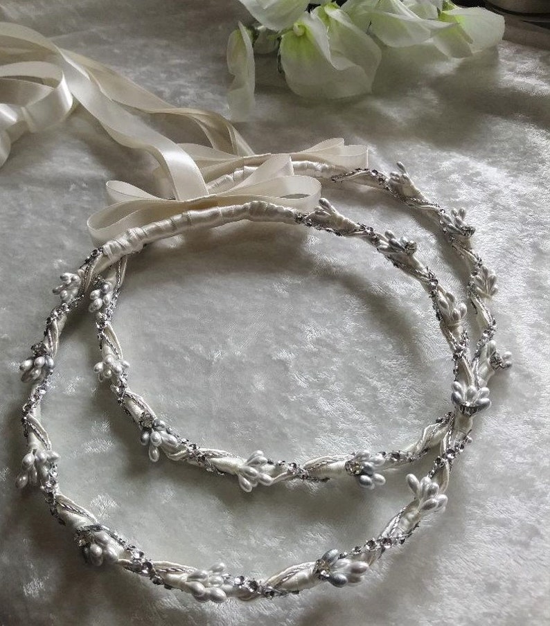 Greek Stefana Pearl Greek Wedding Crowns Greek Orthodox Ivory Stefana Rhinstone Orthodox Wedding Crowns Stefana Silver Stefana
