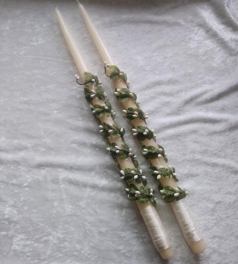 Leaf Stefana Lambades Wedding Lambathes Stefana Crown Wedding Lambathes \u03a3\u03c4\u03ad\u03c6\u03b1\u03bd\u03b1 Orthodox Wedding Crowns and Candles Greek Stefana