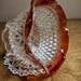 Indiana Glass Clear Diamond Point Pattern Glass With Ruffled Cranberry ...