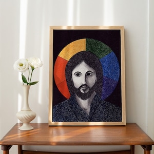 Jesus Includer | LGBTQ Christian Art | Queer Religious Poster | Rainbow Pride Art | Affirming Christian Pastor Office Decor | Print your Own