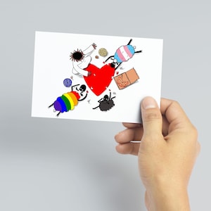 Mini impressão de arte cristã inclusiva – Jesus e amigos LGBTQ quebra-cabeça do amor 4x6 ilustração de desenho animado