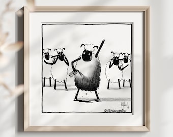 Make Yourself the Black Sheep | Independent Free Thinker Artwork | Printable Art for Creatives | Be Different | Unique Rebel Illustration