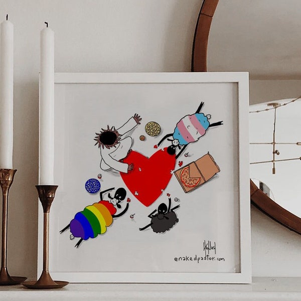 Printable Christian LGBTQ Artwork - Puzzle of Love | Queer Christian Family | LGBTQ Parent | Gay Pride Art | Trans Art | Inclusive Wall Art