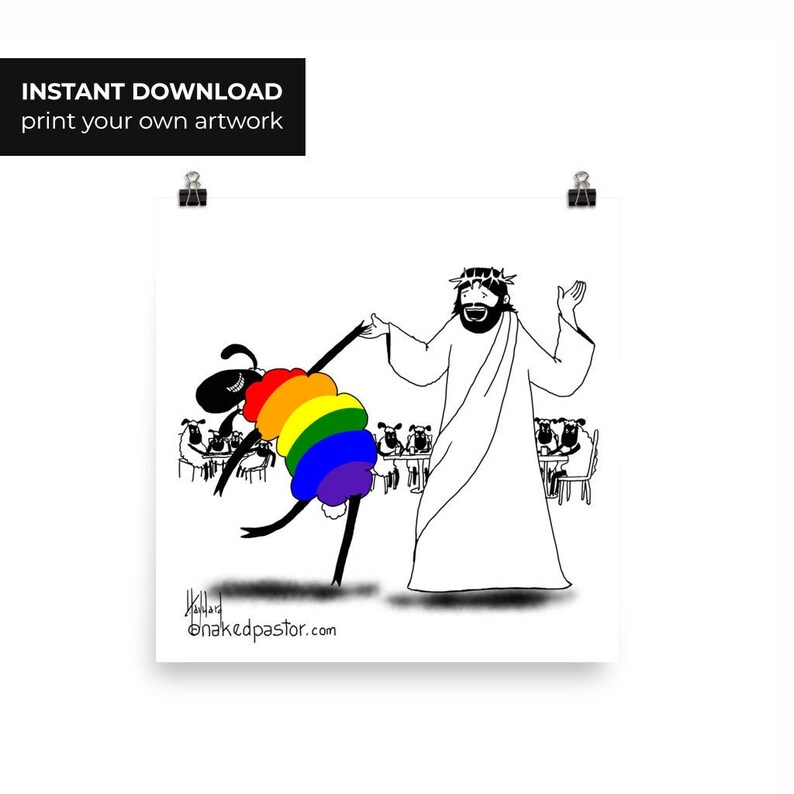 Printable Queer Christian Art Jesus Dances With the LGBTQ Etsy