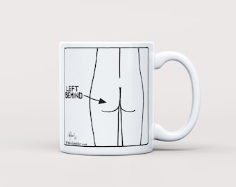 Left Behind Mug: Christian Satire Cartoon