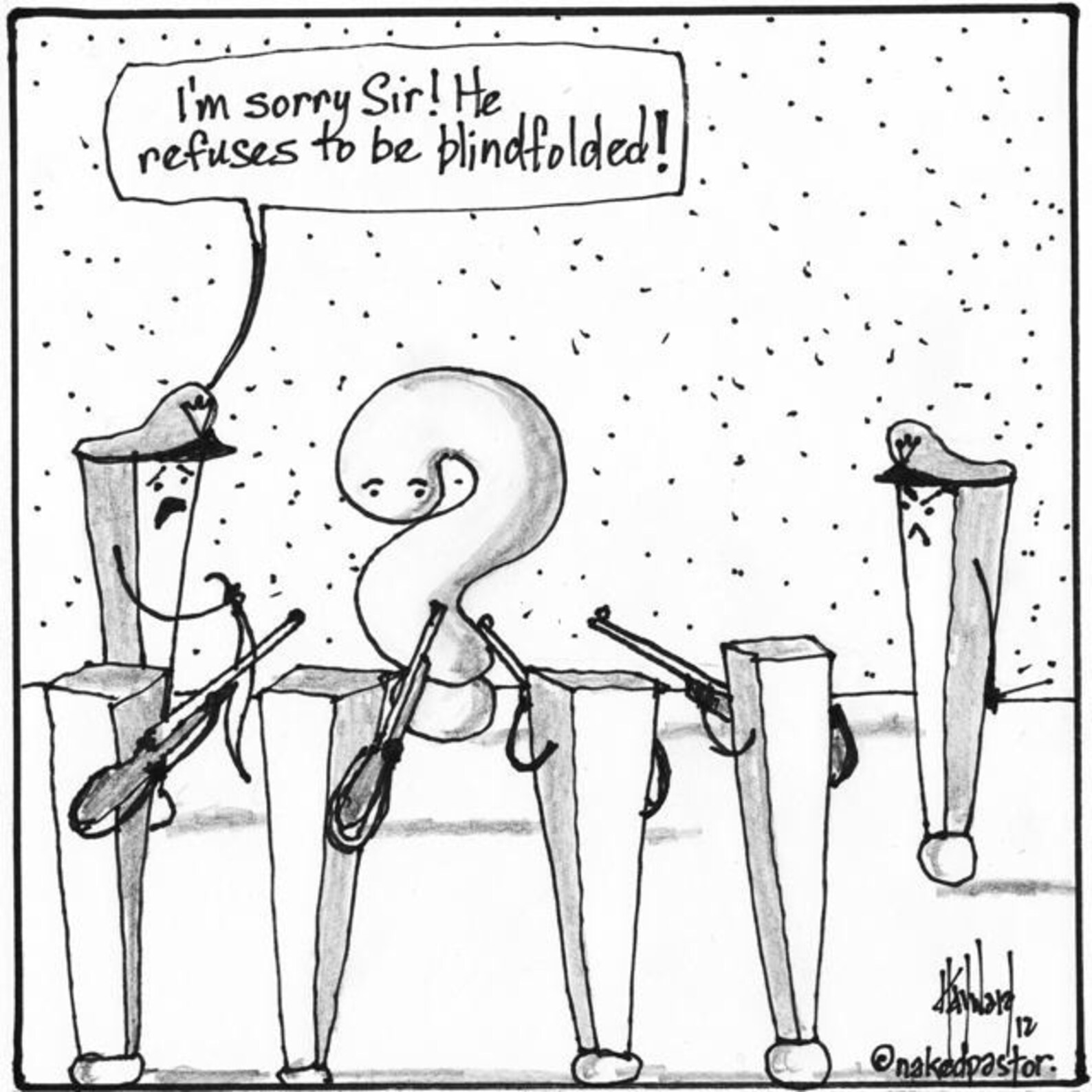 firing squad CARTOON.