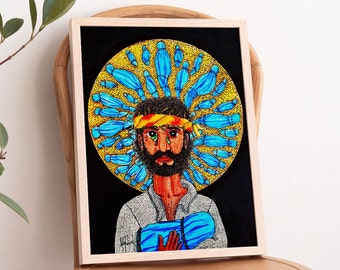 Portrait of Jesus: Gaze, Art to Support Palestinian Children in Gaza, Christian Images of Christ, Proceeds to Gaza Aid Relief, Religious Art