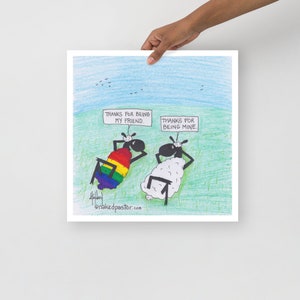 Arte da Amizade: Impressão de "Obrigado por ser meu amigo", Arte de parede LGBTQ, Presentes LGBTQ, Pôster de aliado gay, Presente de melhor amigo, Obrigado, Melhores amigos fofos