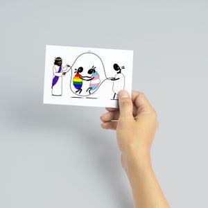 Mini impresión "Saltar" - Jesús y sus amigos LGBTQ que afirman el arte cristiano, impresión artística tamaño postal de 4x6