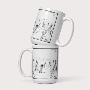 Liberal Christian Mug Christ Erasing Lines of Division: Jesus Eraser Coffee Mug, Naked Pastor Cartoon Art Gift, Unity Stronger Together 15 Fluid ounces