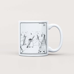 Liberal Christian Mug - Christ Erasing Lines of Division: Jesus Eraser Coffee Mug, Naked Pastor Cartoon Art Gift, Unity Stronger Together