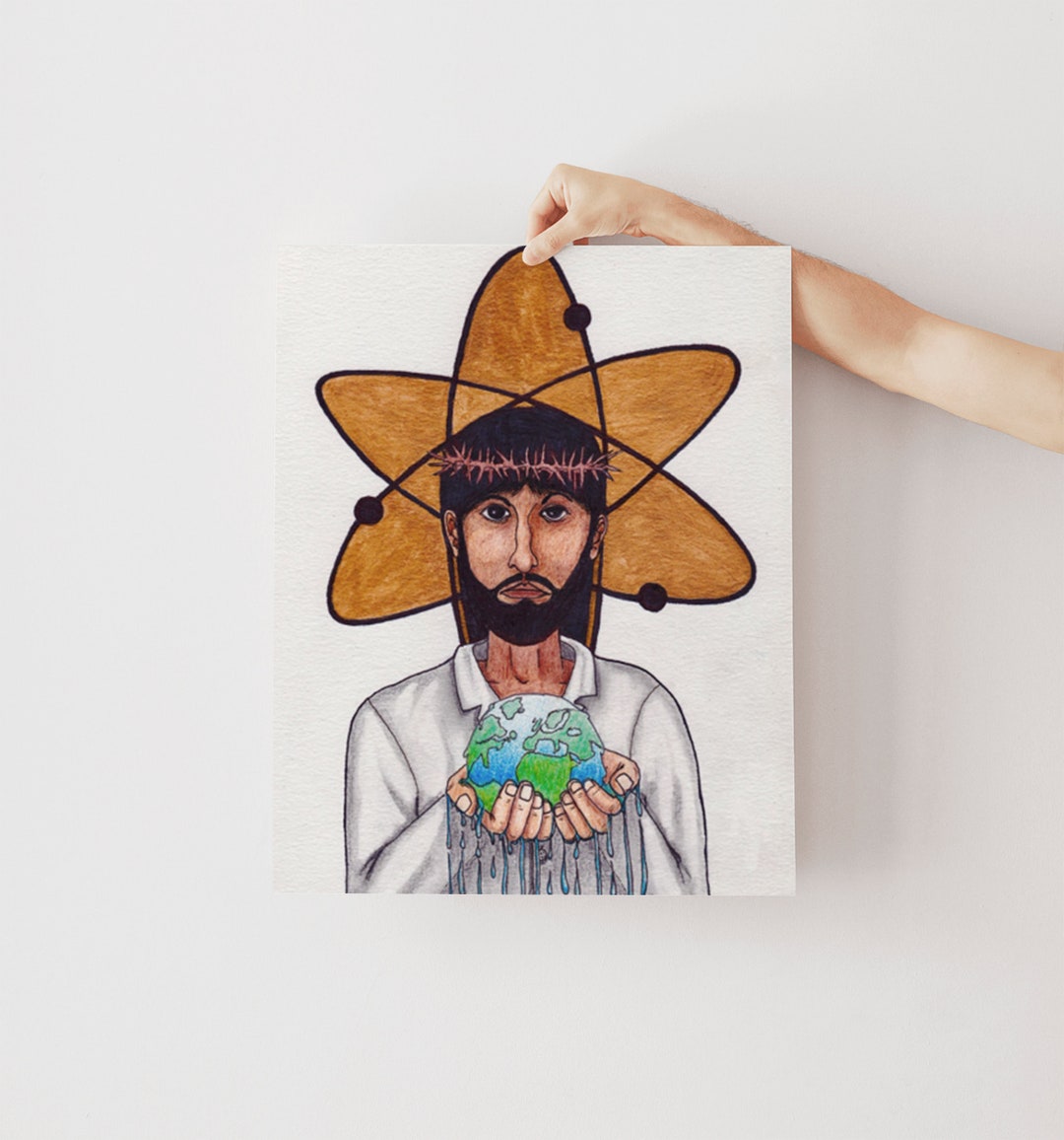 Christianity & Science Art: Physics Jesus With Melting Earth in Hands ...