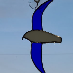 Stained Glass Soaring Seagull Suncatcher
