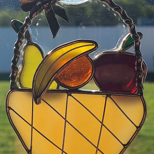 Stained Glass Pears/window Hanging/stained Glass Fruit Etsy
