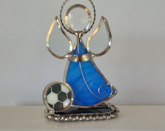 Soccer Angel and Ball Stained Glass