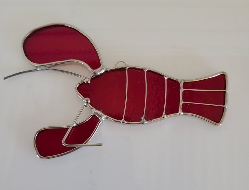 Stained Glass Red Lobster Suncatcher left Etsy