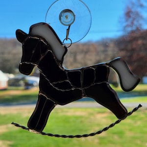 Stained Glass Rocking Horse Suncatcher