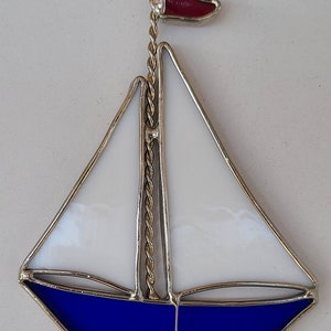 Stained Glass Sailboat Suncatcher