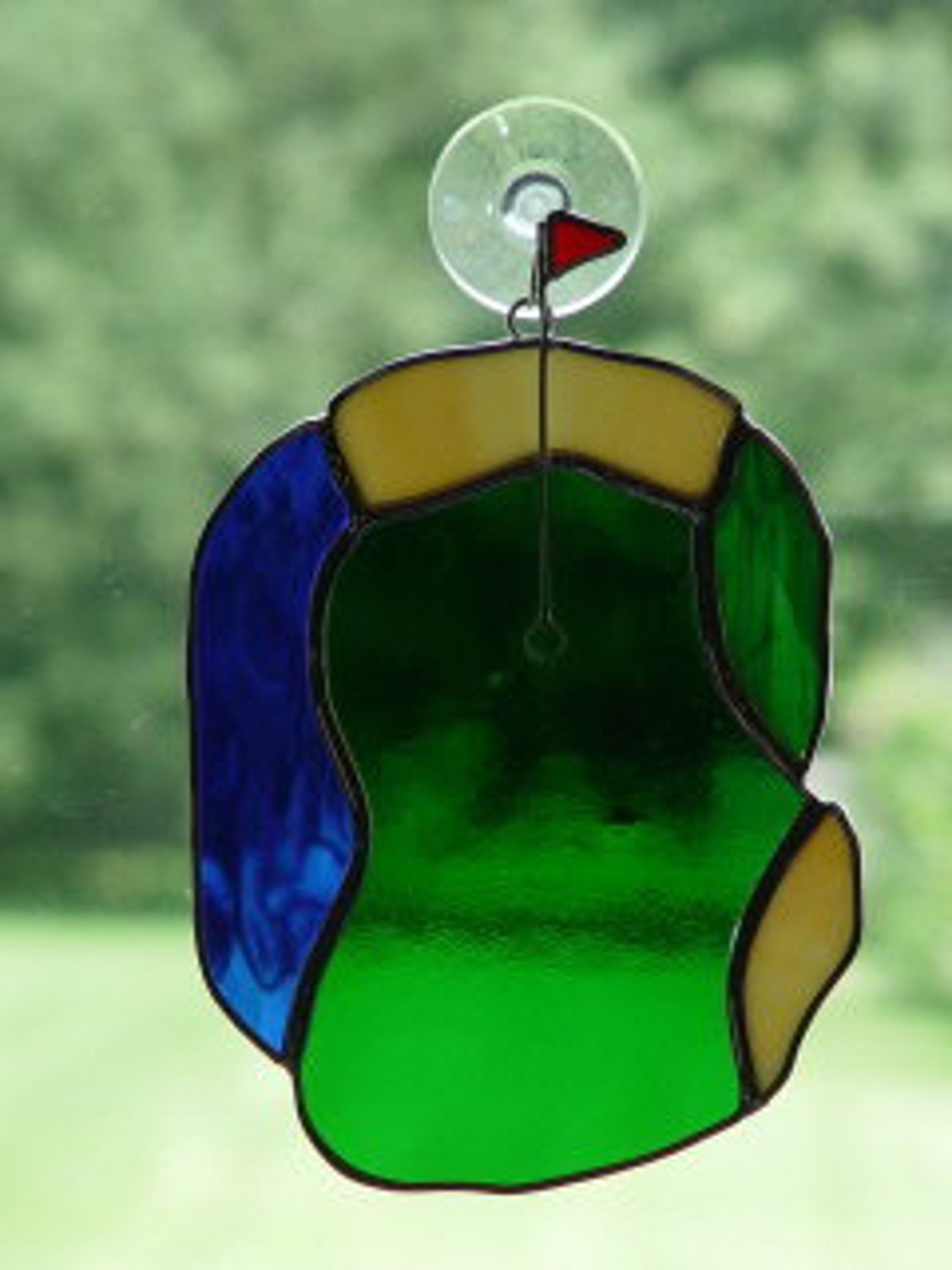 Stained Glass Golf Green Suncatcher Etsy