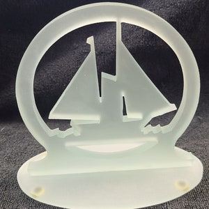 Sailboat Silhouette Frosted Glass