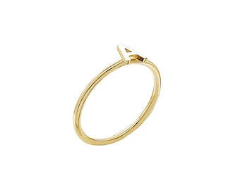 Solid Gold Personalized Initial Ring in 14K Gold