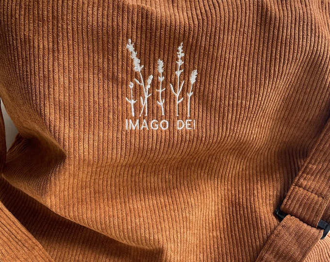 Embroidered Corduroy Crossbody Bag, Imago Dei Wildflower Tote