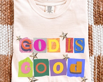 God Is Good Christian Tee Retro Graphic Comfort Colors TShirt Religious Gifts