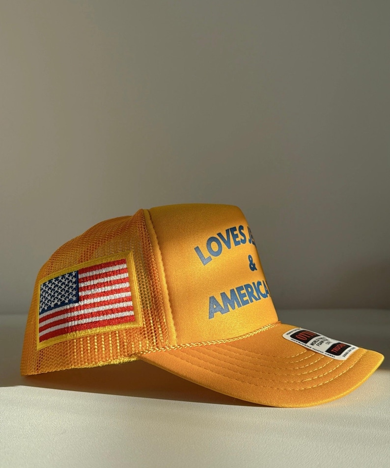 Patriotic Trucker Hat With American Flag Patch Custom 4th of July Loves ...