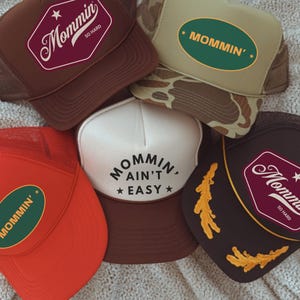 Mother's Day Trucker Hat Custom Mommin' Trucker Personalized Mom Life Snapback with Fun Sayings & Colors Cool Gift for Moms Mommin' So Hard
