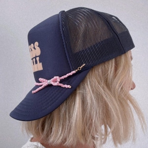 Beaded Hat Chain for Trucker Hats with Cute Bow Trendy Snapback Accessories with Multiple Color Options Trendy Gift for Her Cute Hat Charms