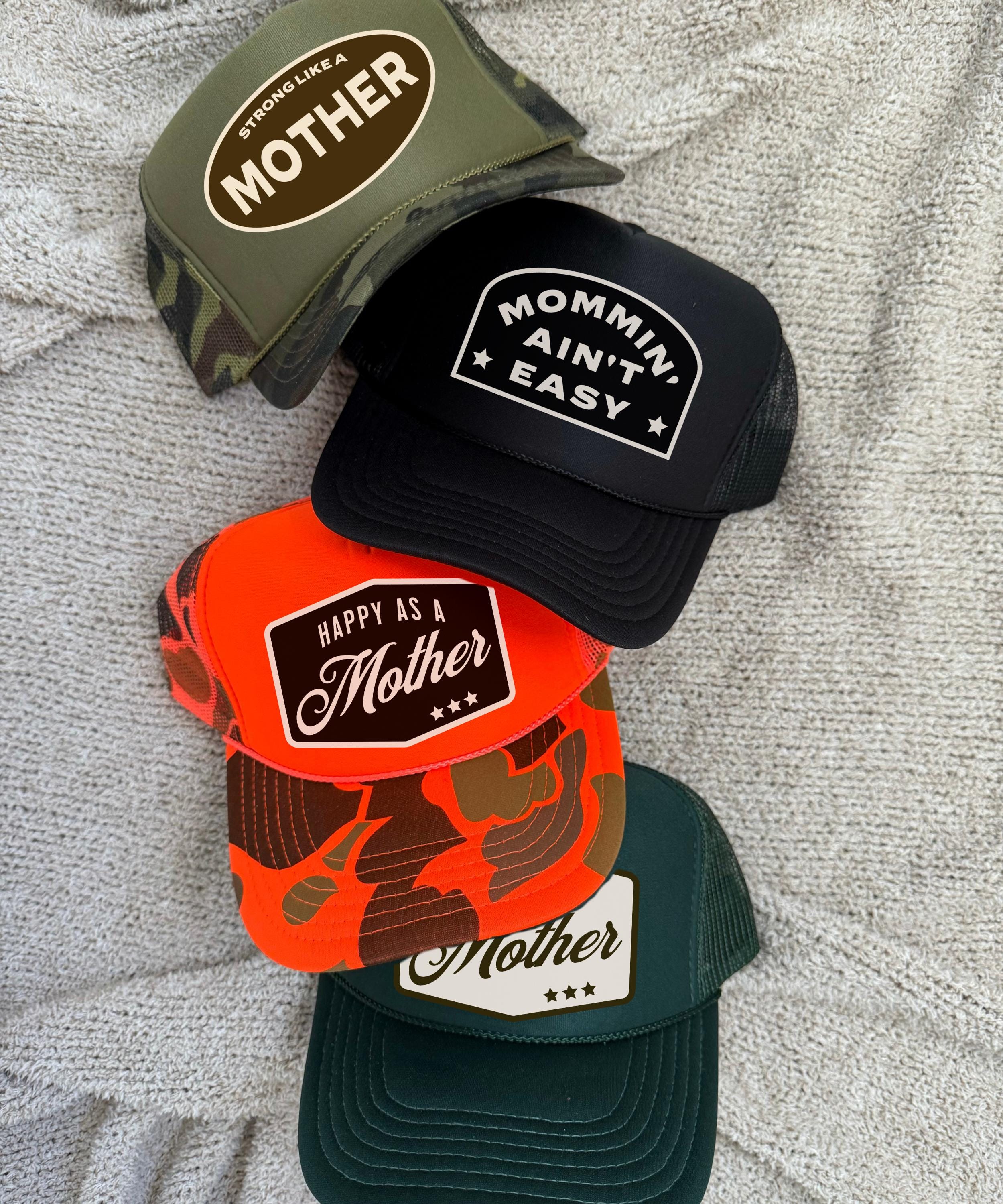 Mama Trucker Hat Mother's Day Snapback Mom Life Hat Fun Sayings & Colors Cool Gift for Moms Happy as a Mother Mommin' Hat Custom Mom Hat
