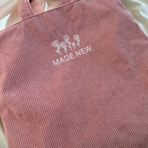 Sac d'étude de la Bible en velours côtelé brodé, sac à bandoulière avec fleurs sauvages avec fermeture à glissière, fourre-tout rétro, cartable, sac de voyage de tous les jours pour cadeau de baptême