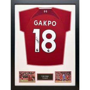 Official Liverpool FC Gakpo Signed & Framed Shirt: Memorabilia Gift