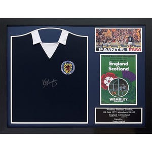 Kenny Dalglish Signed Scotland 1978 Shirt: Framed Wembley Victory Memorabilia