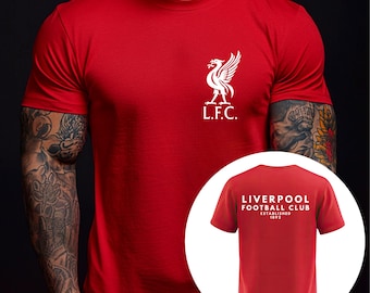 Liverpool Football Tee | Printed on front and back -  L.F.C. Crest Chest, Text on Back