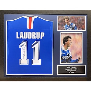 Official Rangers FC Laudrup Signed Shirt - Ultimate man cave - gift for him - football gift - Brian Laudrup - Rangers FC - Football Legend
