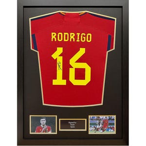 Official Spain Rodri Signed Shirt - Ultimate man cave gift - gift for him- football gift - Spain -  - Football Legend -Football framed shirt