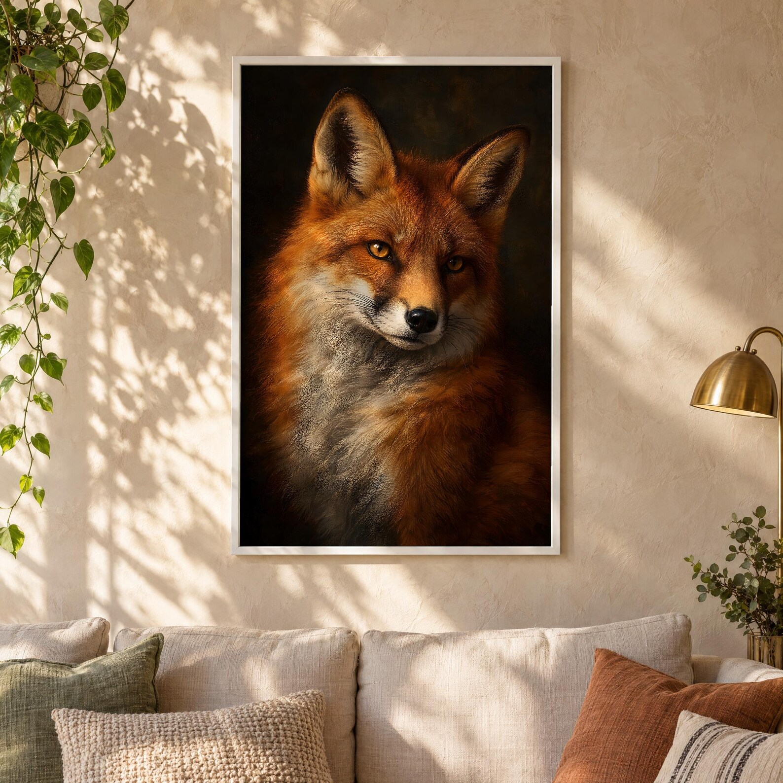 Fox Portrait, Red Fox Moody Oil Painting Print, Woodland Animal Wall ...