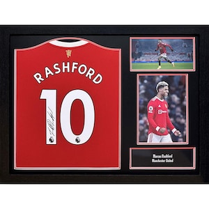 Official Manchester United FC Rashford Signed Shirt - Ultimate man cave - gift for him - football gift - Manchester United - Man Utd - MR10