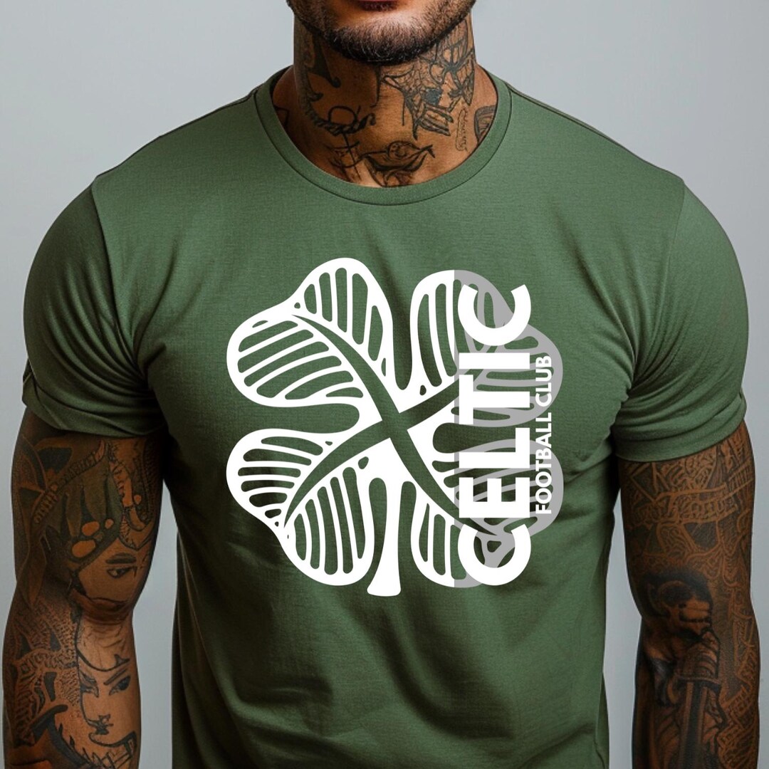 Celtic FC T-shirt Hoodie Sweatshirt Celtic Clover 100% Cotton