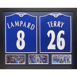 Official Chelsea FC Lampard & Terry Signed Shirts - Ultimate man cave - gift for him - football gift - Chelsea FC - Lampard - Terry