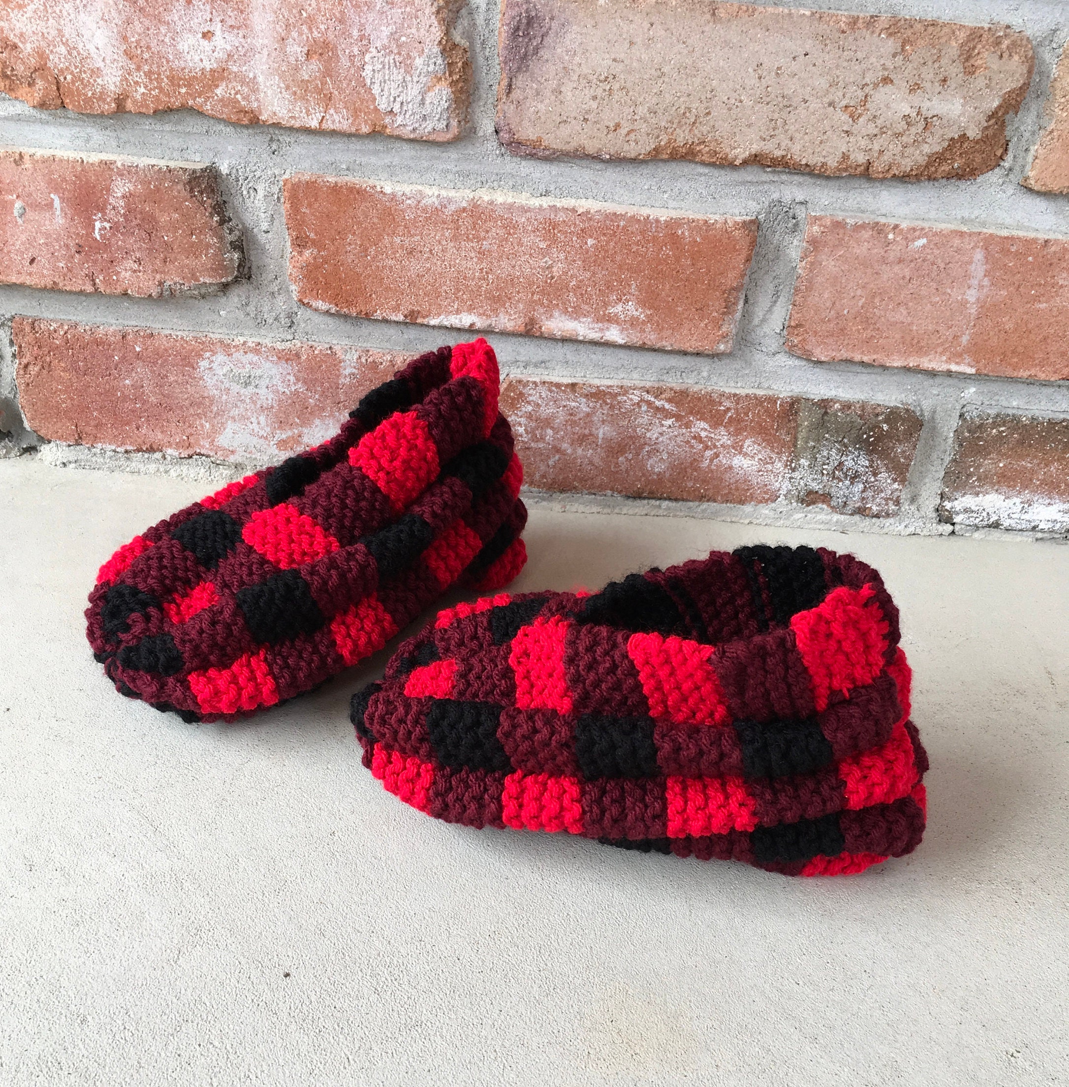 Red Buffalo Plaid Slippers Red Plaid Slippers Childrens Etsy