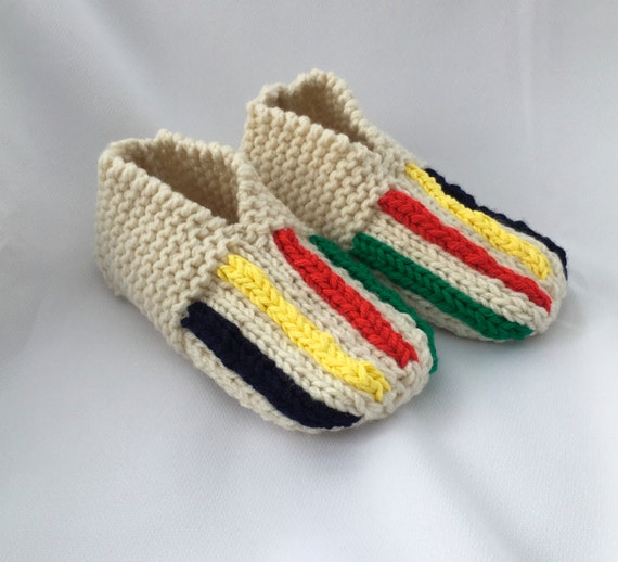 Striped Slippers Adult Slippers Knitted 
