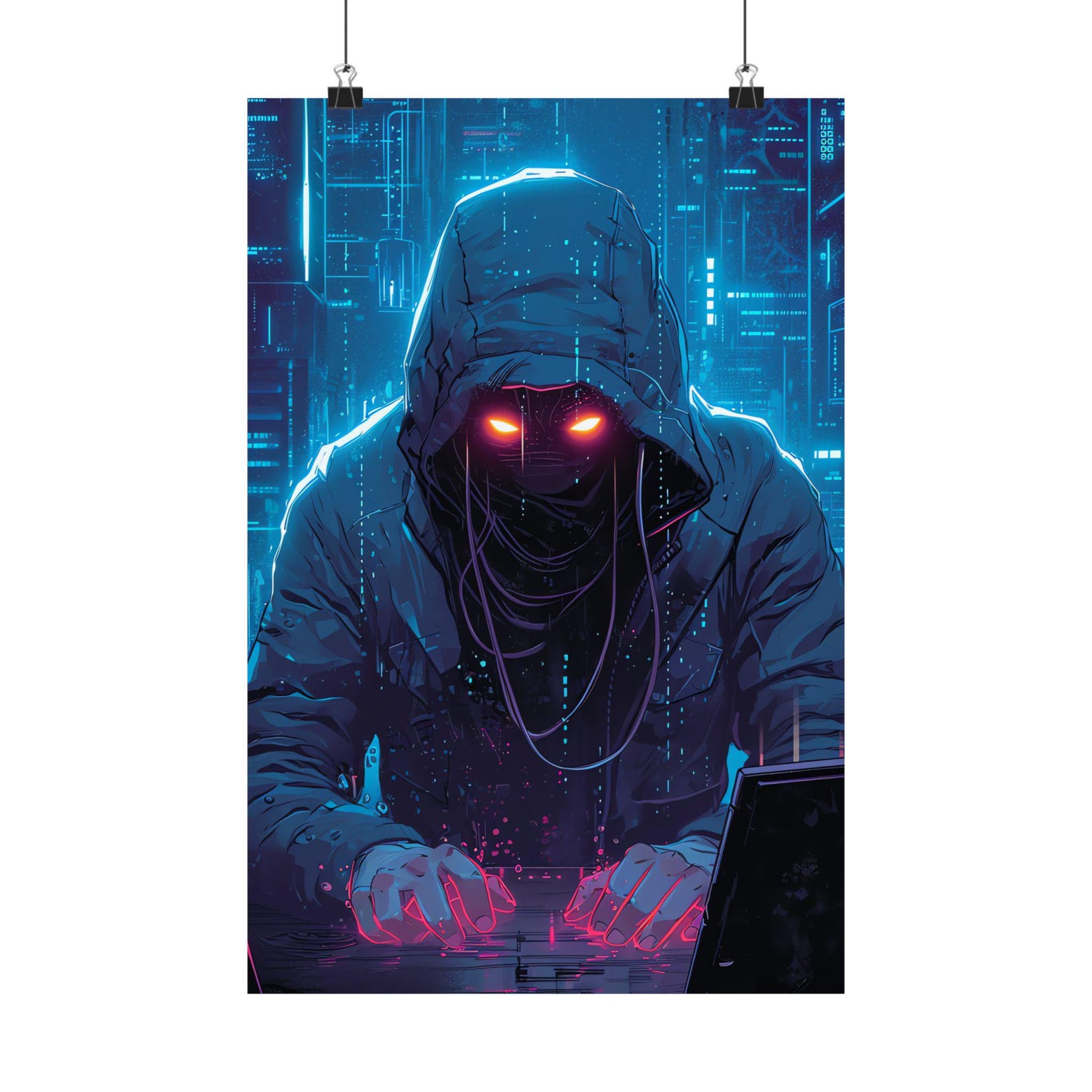 Cyberpunk Hacker Art Print Dan Mumford Inspired Award-winning Digital ...