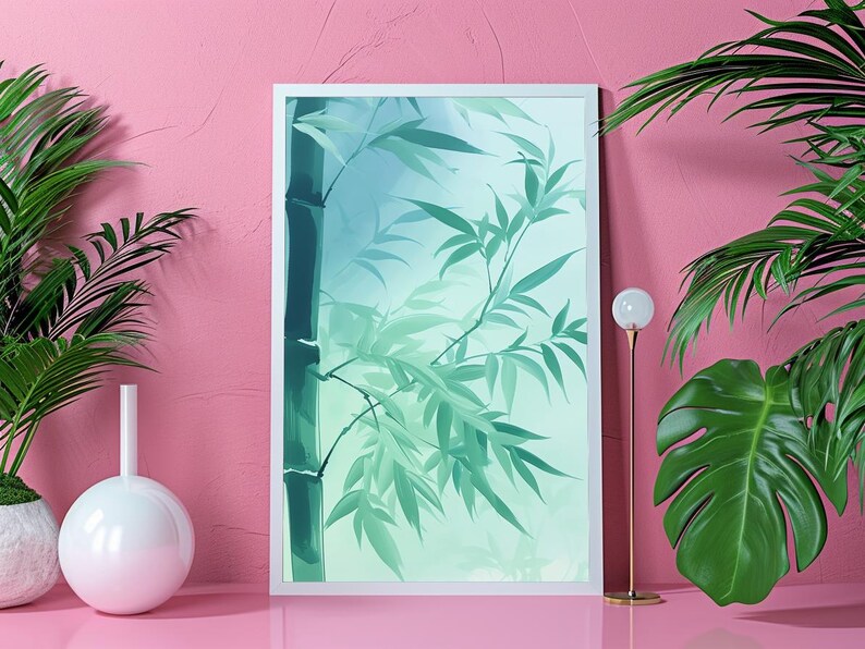 Photorealistic Bamboo Tree Artwork Zen Temple Backdrop Onmyojistyle