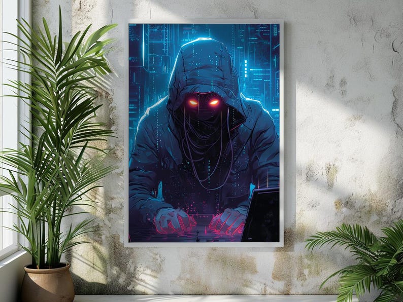 Cyberpunk Hacker Art Print Dan Mumford Inspired Award-winning Digital ...