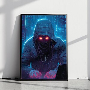 Cyberpunk Hacker Art Print Dan Mumford Inspired Award-winning Digital ...