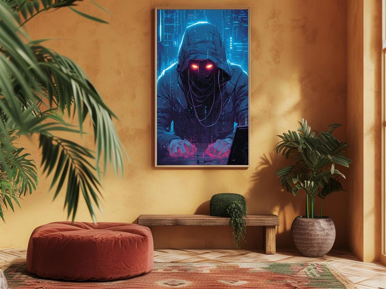 Cyberpunk Hacker Art Print Dan Mumford Inspired Award-winning Digital ...