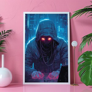 Cyberpunk Hacker Art Print Dan Mumford Inspired Award-winning Digital ...