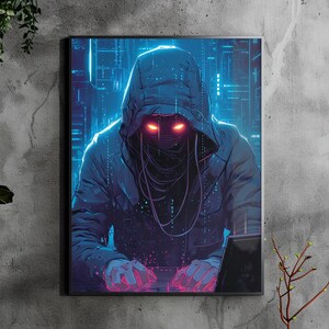 Cyberpunk Hacker Art Print Dan Mumford Inspired Award-winning Digital ...